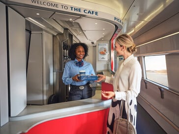 Há também um vagão-restaurante. (Fonte da imagem: Amtrak)
