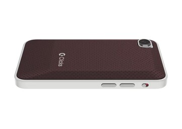 O Clicks Communicator tem um padrão de covinhas na parte traseira, além de uma única câmera. (Fonte da imagem: Clicks)