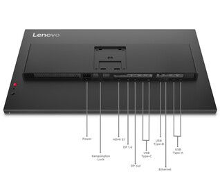 O ThinkVision P32UD-40 apresenta uma ampla variedade de portas (Fonte da imagem: Lenovo)