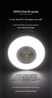 A luz de preenchimento (Fonte da imagem: Oppo - tradução automática)