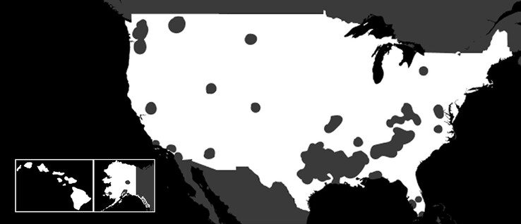 Mapa de disponibilidade do plano Starlink Residential Lite.