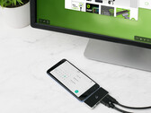 A pequena estação de acoplamento IOGEAR GUD3C460 USB-C transforma seu smartphone Android em um desktop (Fonte: IOGEAR)