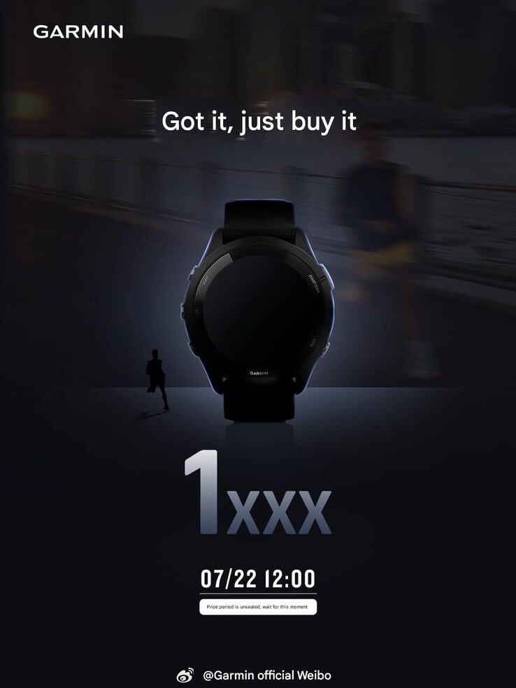 A imagem compartilhada pela Garmin em um post no Weibo anunciando o próximo smartwatch. (Fonte da imagem: Garmin via Weibo, tradução automática)