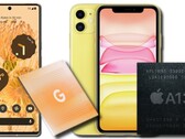 O Google Pixel 6 Pro vs. Apple iPhone 11 ou Tensor vs. A13 Bionic. (Fonte da imagem: Google/Apple - editado)