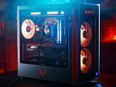 A nova edição limitada do Omen 35L tem um design com o tema Valorant. Na foto: o desktop para jogos. (Fonte da imagem: HP)