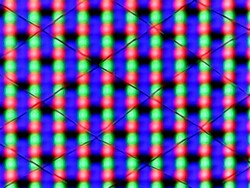 Matriz de subpixel com camada de toque visível