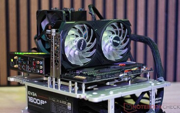 O KFA2 GeForce RTX 4060 Ti EX 16 GB durante as medições de emissão de ruído