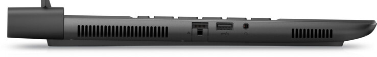 Lado esquerdo: Gigabit Ethernet, USB 3.2 Gen 1 (USB-A), combo de áudio