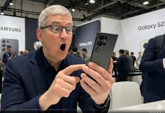 O deepfake viral mostra Tim Cook como um fã do Samsung Galaxy S25 Ultra. (Fonte da imagem: X, Noah Cat, @Cartidise, captura de tela).