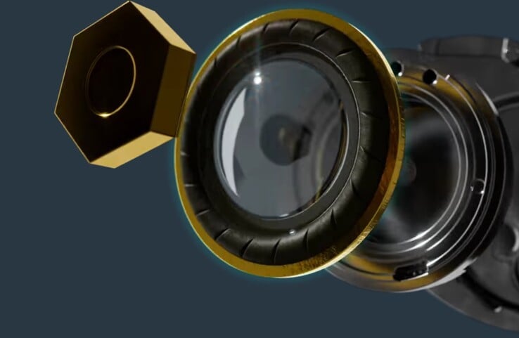 Ambos os modelos Glass Core usam diafragmas de vidro de 10 mm (centro), enquanto o Glass Core Pro acrescenta um driver de alta frequência MEMS (esquerda).