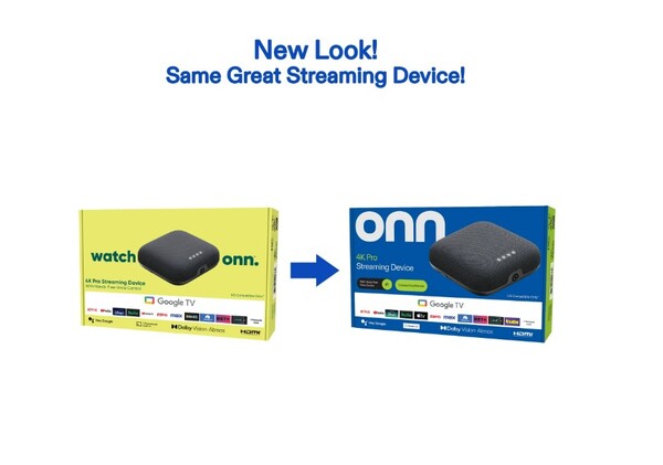 A caixa de varejo do Onn 4K Pro agora é semelhante à do Onn 4K Plus. (Fonte da imagem: Walmart)