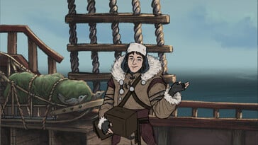 Uma imagem mostrando um personagem em The Pale Beyond.
