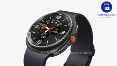 Renderização não oficial do Galaxy Watch8 Classic com uma moldura giratória. (Fonte da imagem: OnLeaks & SammyGuru)