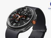 Renderização não oficial do Galaxy Watch8 Classic com uma moldura giratória. (Fonte da imagem: OnLeaks &amp; SammyGuru)