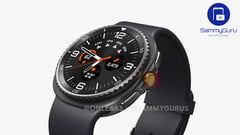 Renderização não oficial do Galaxy Watch8 Classic com uma moldura giratória. (Fonte da imagem: OnLeaks &amp;amp; SammyGuru)
