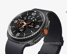 Renderização não oficial do Galaxy Watch8 Classic com uma moldura giratória. (Fonte da imagem: OnLeaks &amp; SammyGuru)