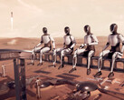 Robôs Tesla Optimus implantados para trabalhos de construção em Marte. (Fonte da imagem: SpaceX)