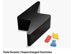 As Gummies Supercharged vêm nos sabores Cyberberry, Mango Bolt e Dog Mode Chill. (Fonte da imagem: Tesla)