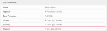 Configuração atual 4+3+1. (Fonte de imagem: Geekbench)