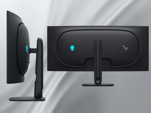 Lateral e traseira do monitor Alienware AW3926QW 5K OLED