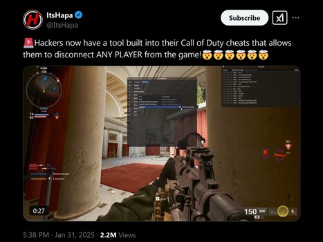 ItsHapa Call of Duty Hacking X post (Fonte da imagem: X)