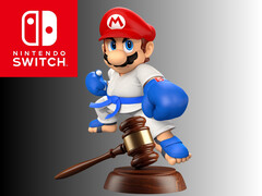 Um Mario lutando apareceu acima do martelo do juiz (Fonte da imagem: Nintendo of America com edições)