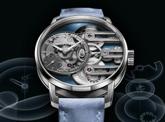 O Armin Strom Gravity Equal Force Ultimate Sapphire Blue (na foto) tem uma caixa de 41 mm em aço inoxidável que abriga uma placa de mostrador de safira transparente. (Fonte da imagem: Armin Strom)