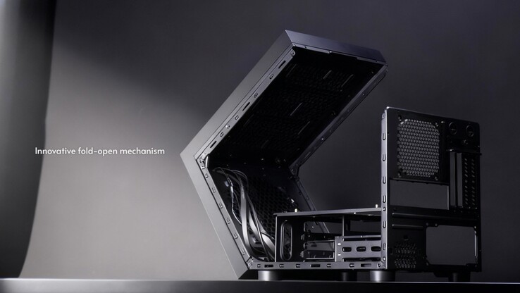 O gabinete Cube PC apresenta uma construção em aço de baixo carbono e um mecanismo de abertura bastante interessante. (Fonte da imagem: Chieftec)