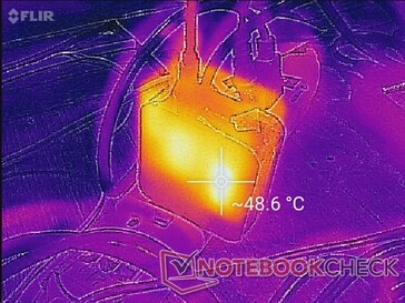 Adaptador AC após uma hora de alta tensão de processamento