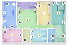 A nova interface do SmartThings: uma planta baixa em 3D mostrando todos os seus aparelhos conectados (Fonte: Samsung)