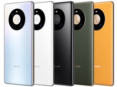 O Huawei Mate 40 Pro vem em Prata Mística, Branco, Preto, Verde Oliva, e Amarelo Girassol. (Fonte da imagem: Huawei)