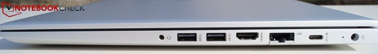 Right-hand side: 3.5 mm jack, 2 x USB 3.1 Gen 1 Type-A, HDMI, LAN, USB Gen 1 Type-C, power connector