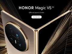 O Magic V5 será lançado na Malásia em 15 de julho. Na foto: uma imagem promocional do telefone dobrável. (Fonte da imagem: Honor)