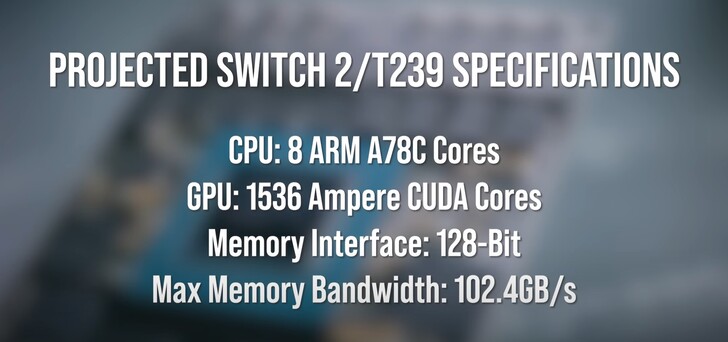 Especificações do Switch 2/T239. (Fonte da imagem: Digital Foundry)