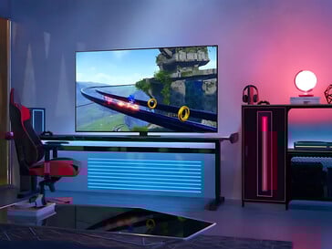 Samsung 85 polegadas QN90C QLED TV na sala de jogos (Fonte da imagem: Best Buy)