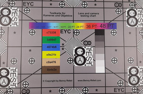 A photo of our test chart