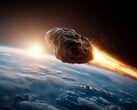 O asteroide 2024 YR4 pode colidir com a Lua em 2032. Impressão artística de um asteroide se aproximando do planeta Terra. (Fonte da imagem: mathiasalvez, Adobe Stock)