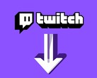 Logotipo da Twitch com a seta para baixo abaixo (Fonte da imagem: Twitch com edições)