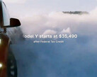 O novo anúncio do Model Y anuncia a queda de preço no inverno (imagem: Tesla/X)