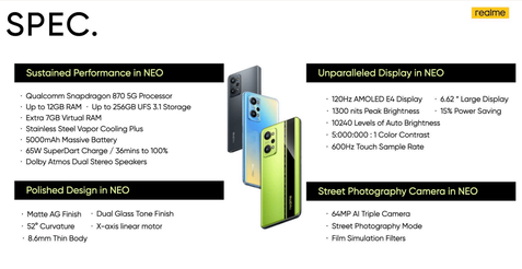 Realme GT Neo 2 5G - Especificações. (Fonte da imagem: Realme)