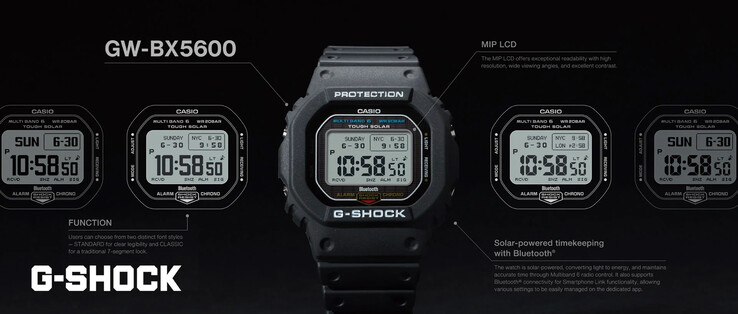 Uma imagem de marketing que vazou, confirmando algumas especificações do próximo Casio G-Shock GW-BX5600. (Fonte da imagem: Reddit)