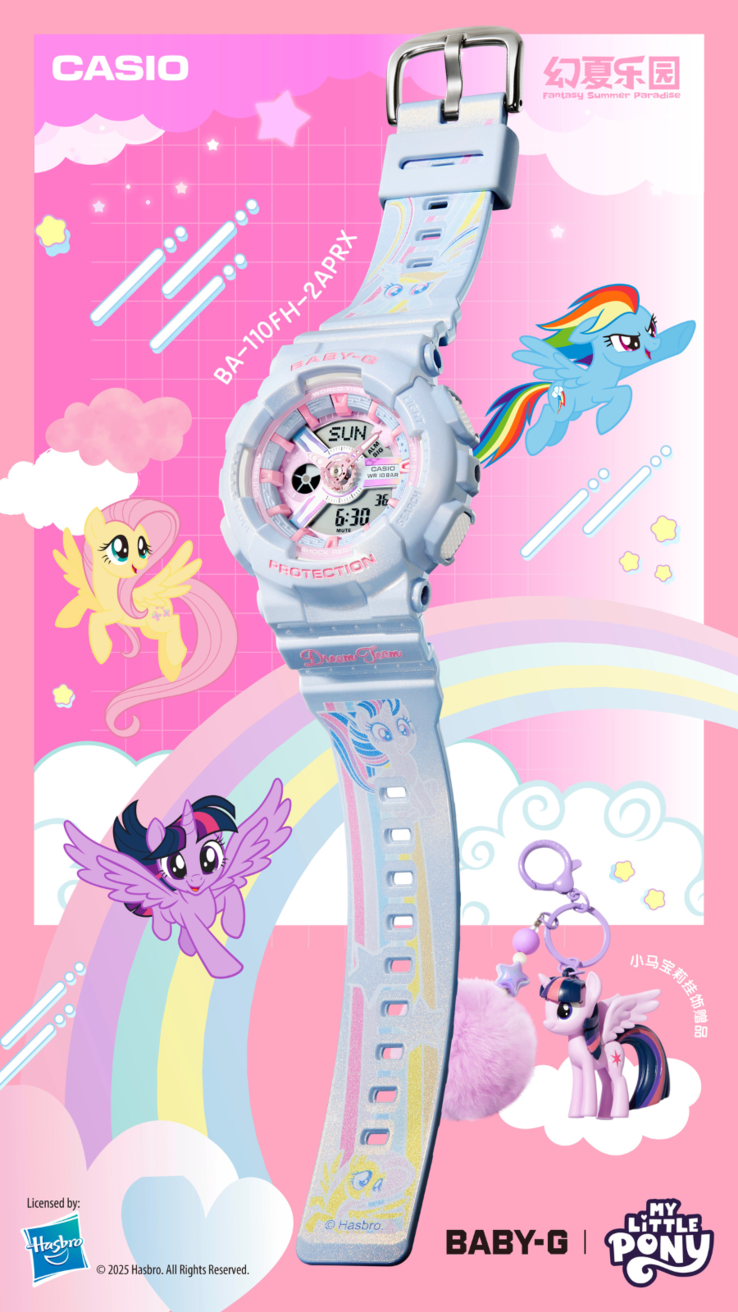O relógio Casio G-Shock Baby-G x My Little Pony BA-110FH-2APRX. (Fonte da imagem: Casio)