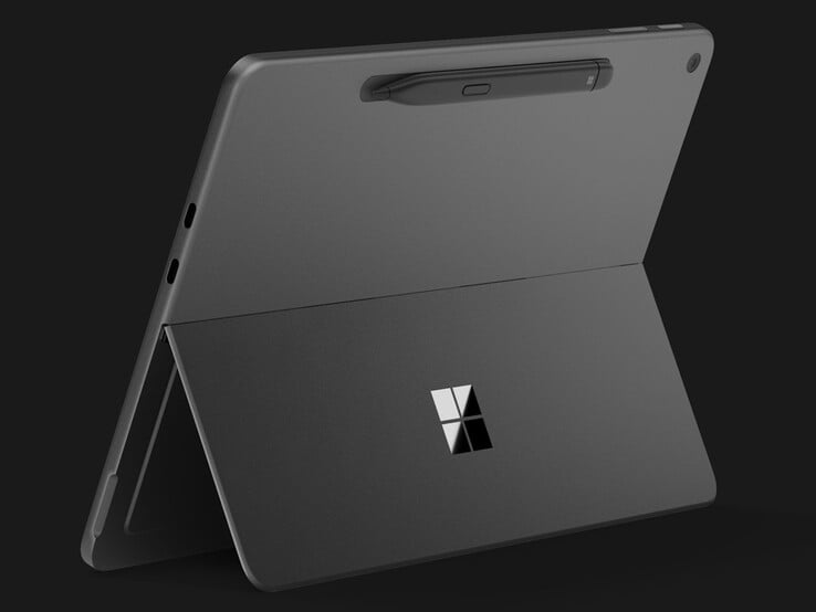 A Surface Slim Pen (2ª edição) fixa-se magneticamente à parte traseira do Surface Pro 12 (2ª ed.) para recarga.