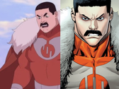 Side by side images of Thragg from the comics vs Thragg from the TV show.