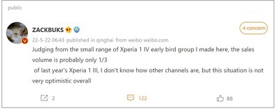 Xperia 1 IV pré-venda. (Fonte da imagem: Weibo - tradução automática)