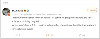 Xperia 1 IV pré-venda. (Fonte da imagem: Weibo - tradução automática)