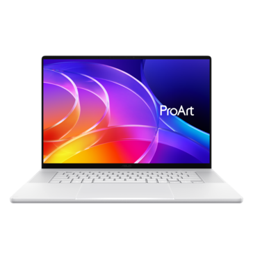 Asus ProArt P16 na cor branca, vista de frente