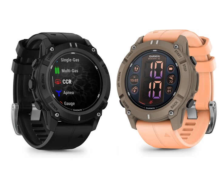 O smartwatch Garmin Descent G2 vem em duas cores. (Fonte da imagem: Garmin)