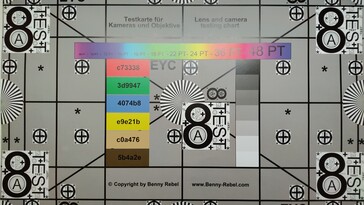 gráfico de teste da câmera traseira de 10 MP