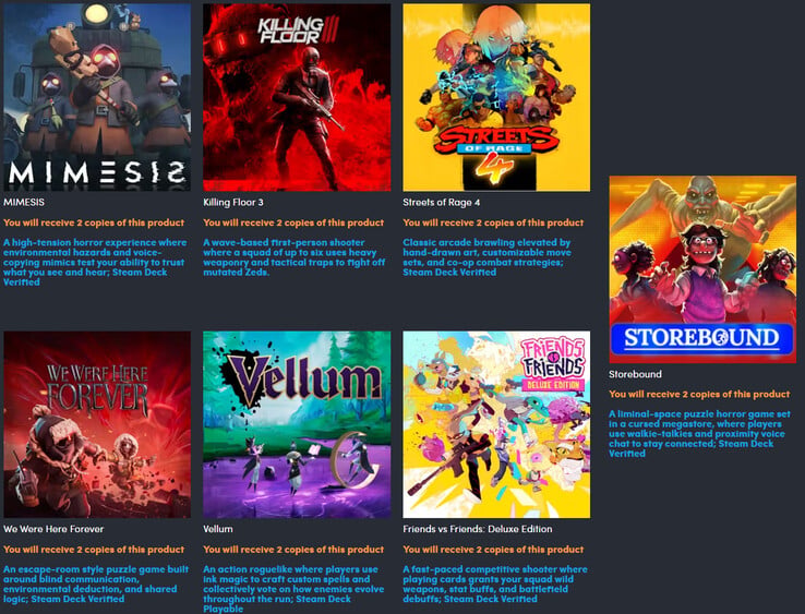 Todos os jogos incluídos no pacote